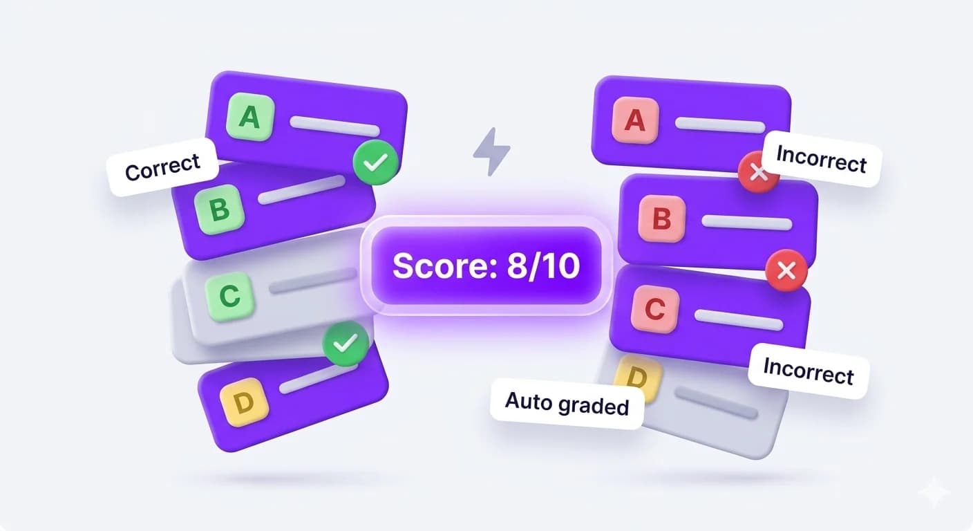 Illustration of auto-graded multiple-choice results