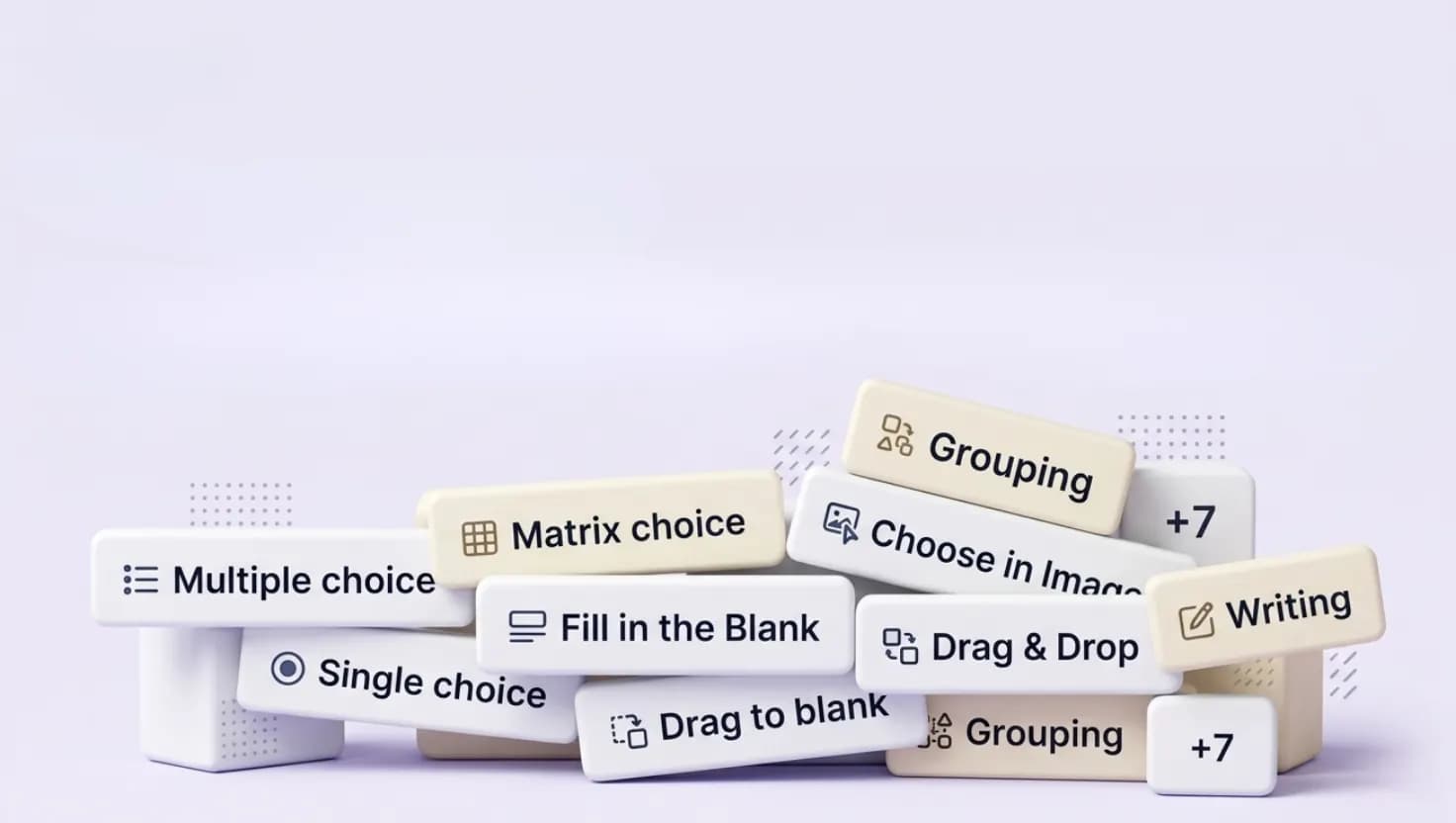 Illustration of diverse question-type tiles